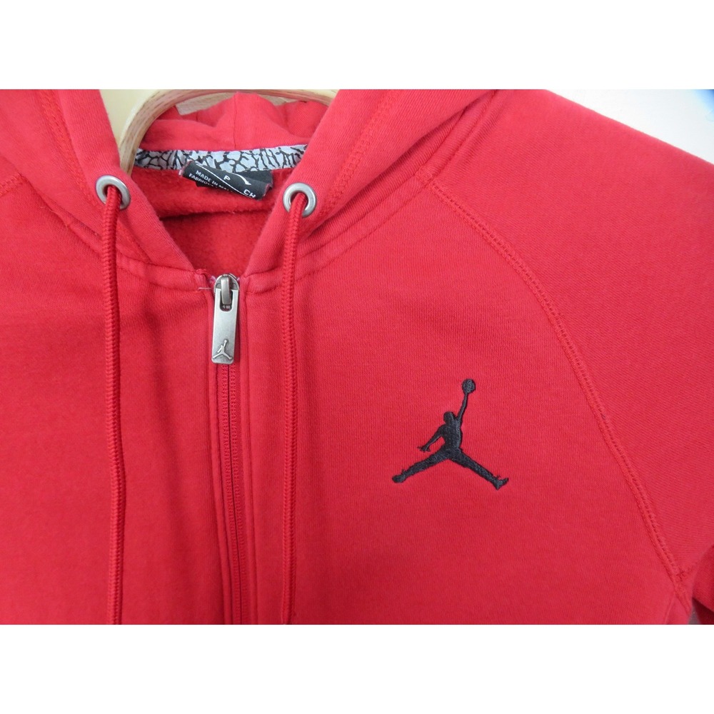 Nike Jordan Hoodie Mens Small Red Full Zip Jumpman Logo Sweatshirt Athletic - Picture 3 of 8